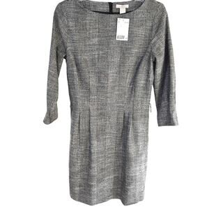 NWT H&M Women's Dress Small S Gray Pleated Long Sleeves Misses Size 4 6 New
